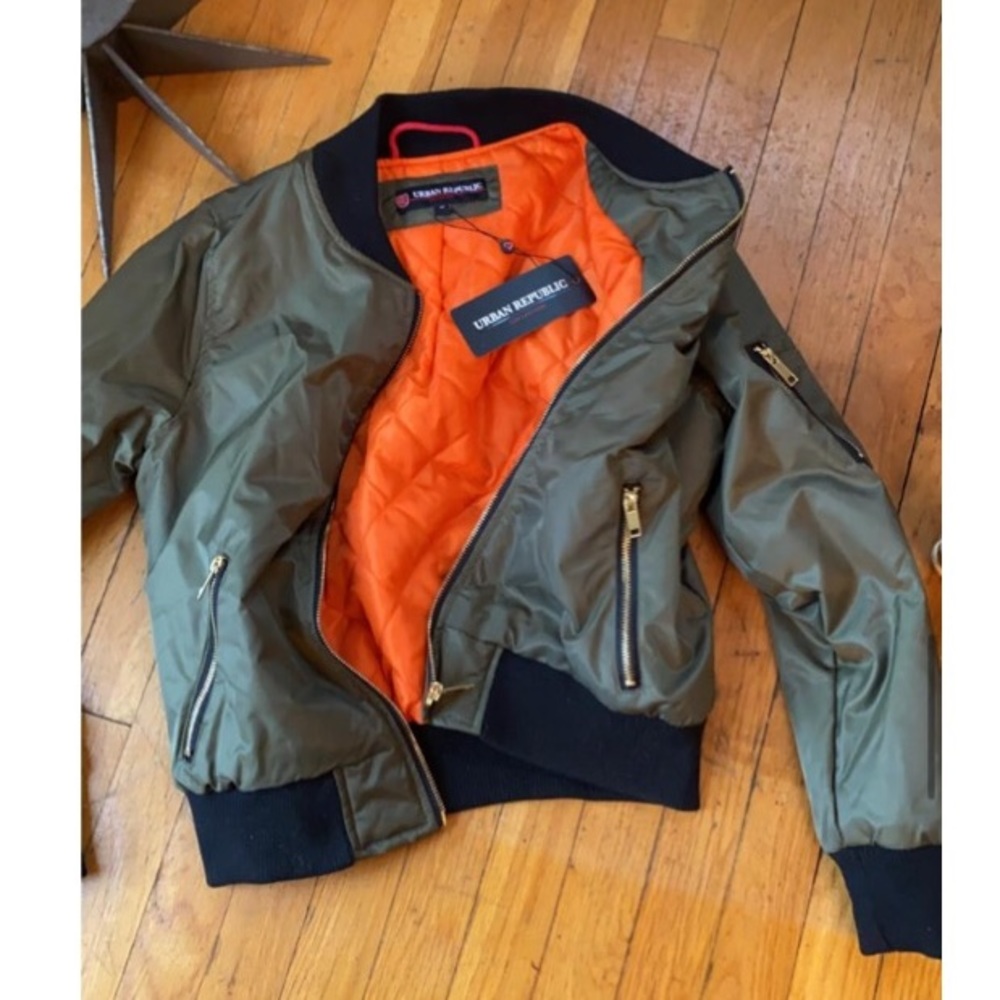Urban Republic Army Green Bomber Jacket